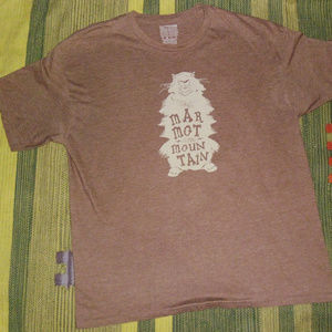 Mens Marmot Mountain brown tee tshirt top XL